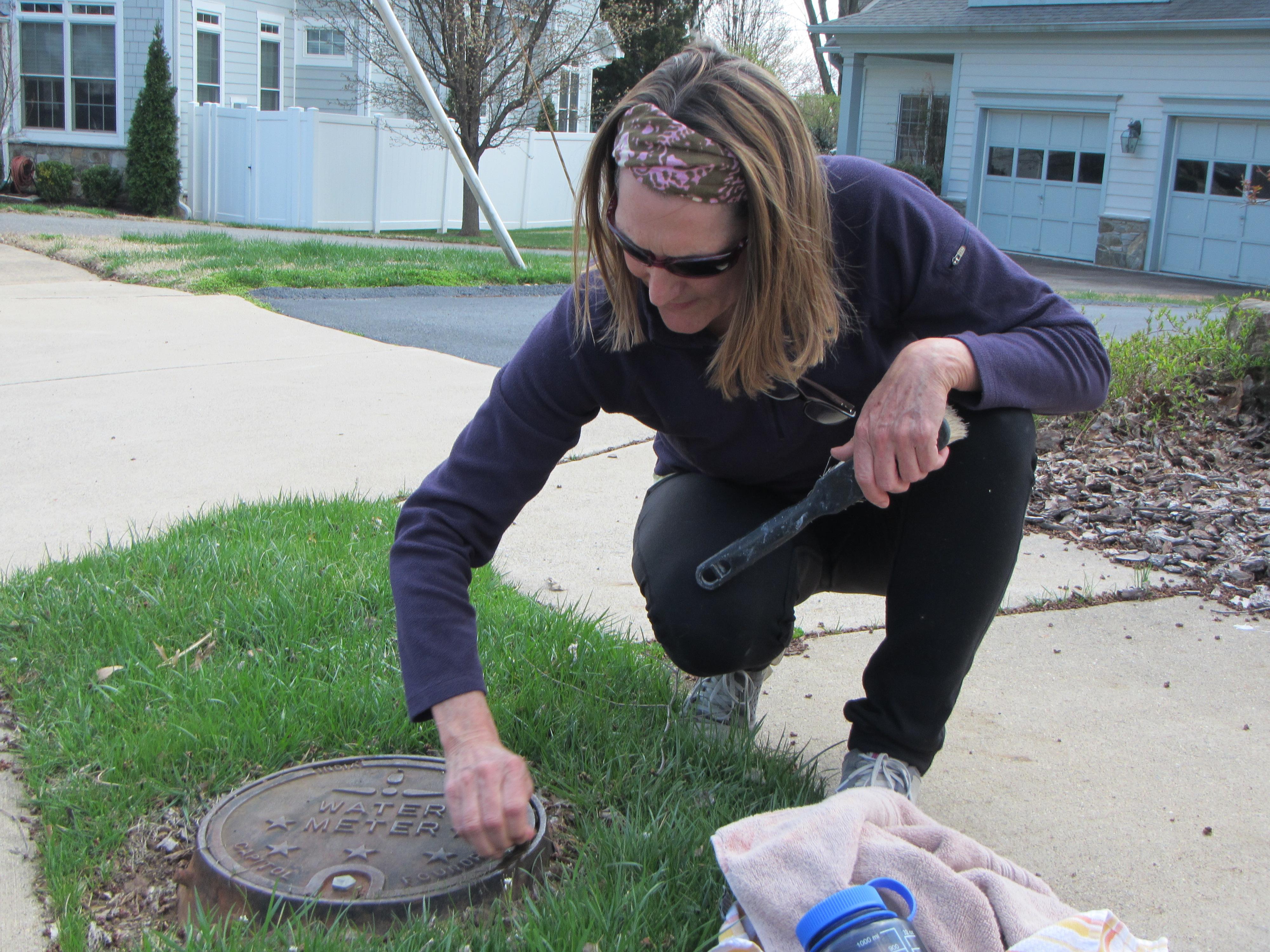 cleaning off the meter