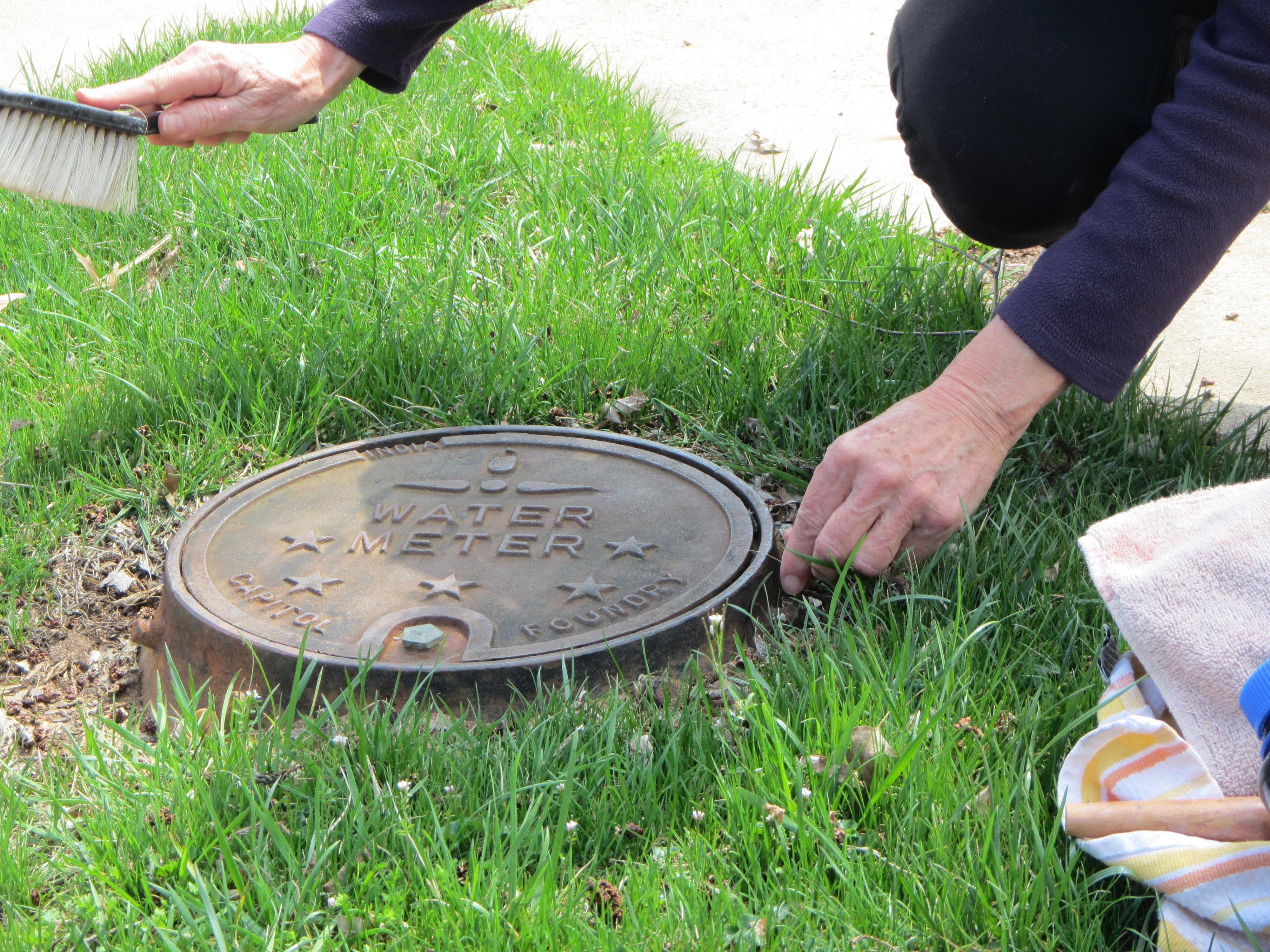 cleaning off the meter
