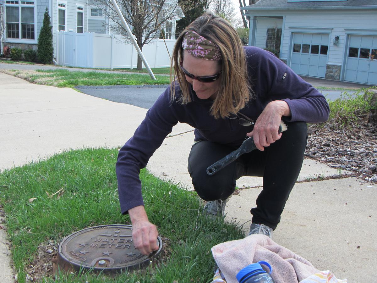 cleaning off the meter