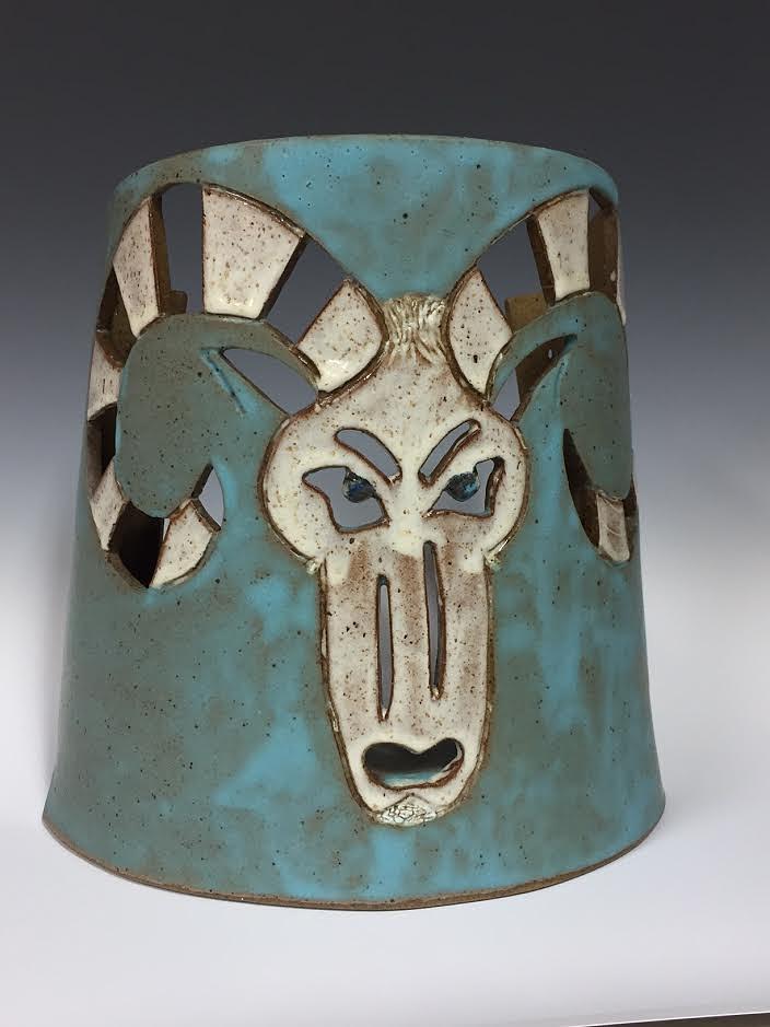Ram candle sconce